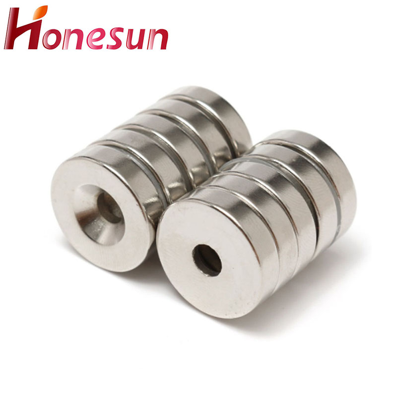  Custom Super Strong Rare Earth Neodymium Magnets with Countersunk Hole Round Magnets with Screw Hole N35 N42 N45 N50 N52 NdFeB Magnets 